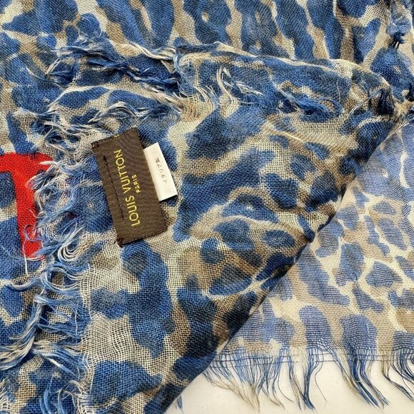 Authentic LOUIS VUITTON Etoile Lizard Stole M74962 Navy #36635512 - Picture 6 of 12